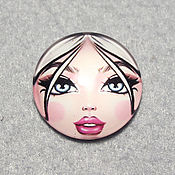 Материалы для творчества handmade. Livemaster - original item Face for brooch cabochon Matryoshka 20 mm No№9. Handmade.
