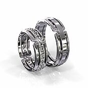 Свадебный салон handmade. Livemaster - original item Paired wedding rings made of silver with stones (Ob56). Handmade.