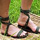 Greek Sandals genuine suede and leather Khaki. Sandals. Katorina Rukodelnica HandMadeButik. My Livemaster. Фото №4