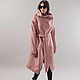 Pale Pink Wool blend Coat/Winter Cape Coat/Cashmere Wool Coat/F1743f, Coats, Sofia,  Фото №1