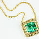 Emerald Necklace Princess Cut Charm Necklace Gold Diamond Birthstone P, Pendants, West Palm Beach,  Фото №1