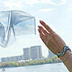 Комплект браслетов "Ветер", ручная вышивка серебром 925, Браслет из бусин, Москва,  Фото №1