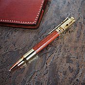 Ручки: Чернильный роллер из дерева Амарант, ручной работы