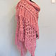 Order  Pink Knitted Shawl. vyazanaya6tu4ka. Livemaster. . Shawls Фото №3