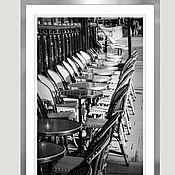 Картины и панно handmade. Livemaster - original item Paris cafe Photo, Paris Black and white paintings 
