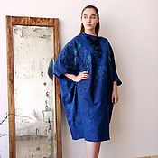 Одежда handmade. Livemaster - original item Dresses: wool dress blue Polar night. Handmade.
