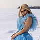 Голубое мини-платье "Pink Dream" со съемным шлейфом. Платья. OLYA WHITE. Ярмарка Мастеров.  Фото №4