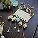 Brass earrings 'Sea Dream' Boho earrings with shells Blue. Earrings. Strangell Jewelry. My Livemaster. Фото №4