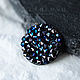 15мм, Роксы Bermuda Blue на черной основе ROCKS Сваровски, Фурнитура для украшений, Волгоград,  Фото №1
