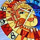 Часы большие настенные Солнце и луна,50 см. Часы классические. Светлана Акварели на стекле. Ярмарка Мастеров.  Фото №5