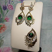 Украшения handmade. Livemaster - original item Set "Your green eyes" from 925 sterling silver. Handmade.