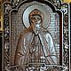 ПРЕПОДОБНЫЙ САВВАТИЙ ОРШИНСКИЙ ЧУДОТВОРЕЦ. Резная деревянная икона, Иконы, Тверь,  Фото №1