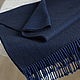 Кашне мужское с кашемиром ручное ткачество, темно-синий шарф, Шарфы, Липецк,  Фото №1