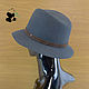 Элегантная женская фетровая шляпа Федора. Цвет серый. Шляпы. Головные уборы «Мишан» (mishan). Ярмарка Мастеров.  Фото №5