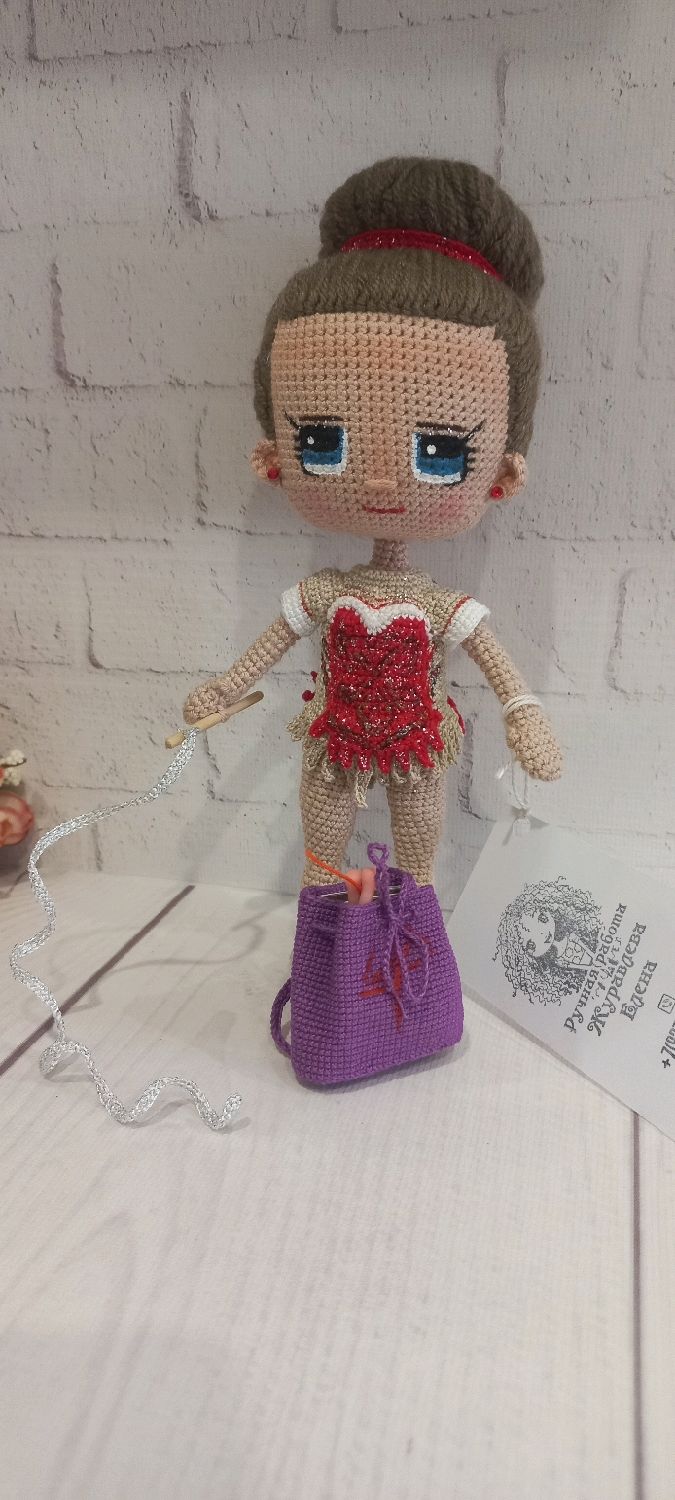 Кукла вязаная по фото,талисман для гимнастки – заказать на Ярмарке ...