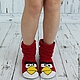 Домашние сапожки "Angry birds". Тапочки. Ксения Ветрова (домашние сапожки). Ярмарка Мастеров.  Фото №4