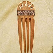 Украшения handmade. Livemaster - original item Hairpin "Crown" hairpin oak inlay wood сomb crest. Handmade.