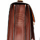 Men's leather briefcase 'Optima-2' brown. Men\'s bag. Russian leather Guild. Online shopping on My Livemaster.  Фото №2