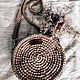 Круглая сумка из джута. Сумка через плечо. Алёна  (jute with soul ). Интернет-магазин Ярмарка Мастеров.  Фото №2