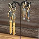 earrings 'wild one' with chain and labradorite, Earrings, Moscow,  Фото №1
