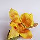 Yellow Lily. Brooches. fantasy flowers. Online shopping on My Livemaster.  Фото №2
