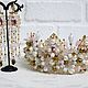 White pink large crown of stones wedding. Crowns. Beaded jewelry by Mariya Klishina. My Livemaster. Фото №4