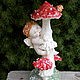 Little elf and fly agaric. Figurine Porcelain. Figurines. Mila. Online shopping on My Livemaster.  Фото №2