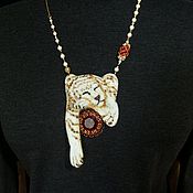 Украшения handmade. Livemaster - original item Necklace Transformer Pendant Brooch Sleeping Tiger. Handmade.