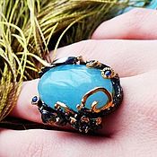 Украшения handmade. Livemaster - original item Nevada ring with large aquamarine.. Handmade.