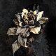 Order Rose silk brooch 'Evening in gold'. natalya-4 (natalya-4). Livemaster. . Brooches Фото №3