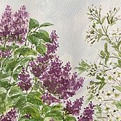 Картины: пейзаж маслом Весна на Дону салатовый розовый подарок женщине