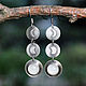 Full Moon silver earrings, moonstone, Earrings, Moscow,  Фото №1