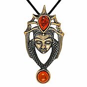 Украшения handmade. Livemaster - original item Snow Queen pendant pendant with amber. Handmade.