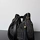New Black leather bag, knitted. Classic Bag. Olga'SLuxuryCreation. Online shopping on My Livemaster.  Фото №2