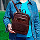  Women's Brown Sherry Fashion Leather Backpack Bag. CP29-622, Backpacks, St. Petersburg,  Фото №1
