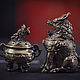 Dragones de bronce chino decoración Caja de incienso incensario, Year of the Dragon, Khimki,  Фото №1