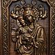 РЕЗНАЯ ВИНТАЖНАЯ ИКОНА ИЗ ДЕРЕВА  ДОСТОЙНО ЕСТЬ (МИЛУЮЩАЯ) БОГОРОДИЦА. Иконы. ТУЛЬСКИЙ РЕМЕСЛЕННИК. Ярмарка Мастеров.  Фото №6