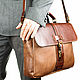 Leather briefcase light brown. Brief case. Russian leather Guild. My Livemaster. Фото №5