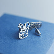 Украшения handmade. Livemaster - original item Rabbit Earrings | Silver | Geometry Collection. Handmade.
