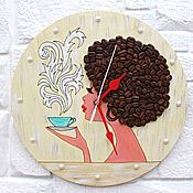 Для дома и интерьера handmade. Livemaster - original item Wall clock kitchen Coffee mood. Handmade.