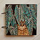 Sketchbook wood cover 16x16sm "Cat in forest". Notebooks. EVAG. My Livemaster. Фото №5
