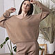Angora jumper with V neck coffee, Sweaters, Moscow,  Фото №1