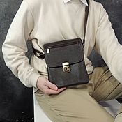 Сумки и аксессуары handmade. Livemaster - original item Men`s bag: Men`s Brown Leather Bag Prometheus Mod S61-122. Handmade.