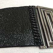 Аксессуары handmade. Livemaster - original item belt-elastic band gloss Black 60mm, and the height and other buckles. Handmade.