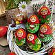 Яйцо-подвеска "Девочка с баранками/куличом" 1 шт,ручная. Пасхальные яйца. Творческая мастерская Донсковой К. Ярмарка Мастеров.  Фото №11