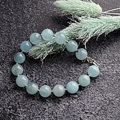 Украшения handmade. Livemaster - original item Bracelet with delicate blue aquamarine 