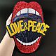 LOVE & PEACE applique embroidered with sequins. Applications. StrazoBysinka. My Livemaster. Фото №4