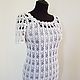 White Cotton Hand knitting Crocheted Summer Dress. Dresses. Knitted with love. My Livemaster. Фото №5
