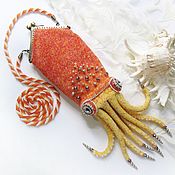 Сумки и аксессуары handmade. Livemaster - original item Bag with clasp: Bead bag Squid. Handmade.