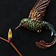 Brooch-pin: ' Sparkling Hummingbird'. Brooches. House Of The Moon Dew. Online shopping on My Livemaster.  Фото №2